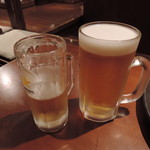 Kankoro - 生ビール大（中との比較）