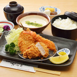 和食 かつら - ミックスフライ定食     アジ・豚ひれ・海老