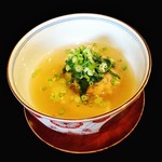 祇園もりわき - 『アジとひろうすの餡かけ』!!アツアツでとろ～りとろとろの餡に 青菜と刻みネギがいっぱい入っていて、体にしみわたる優しい味わい～♪(^o^)丿