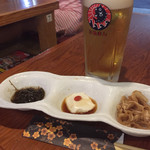 Okinawa Ryouri Chinuman - オリオン発泡酒とお通し