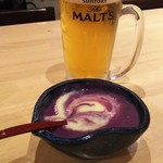 俺の魚を食ってみろ!! - お通しは、紫芋の擦り流し