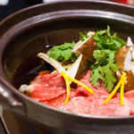 北新地 湯木 - 2016.10 黒毛和牛と松茸のすき焼き