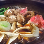 北新地 湯木 新店 - 2016.10 黒毛和牛と松茸のすき焼き