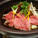 北新地 湯木 - 2016.10 黒毛和牛と松茸のすき焼き