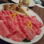 北新地 湯木 - 2016.10 黒毛和牛と松茸のすき焼き