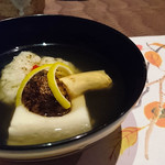 北新地 湯木 - 2016.10 椀物（松茸、鱧、胡麻豆腐）