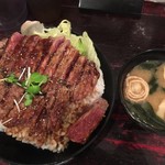 レッドロック - ステーキ丼（大）＋味噌汁
