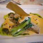 ビストロ ヴィノーブル - イナダのポアレ・うにソース温野菜添え