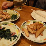 キャラバンサライ・CABIN 津田沼店 - ポテトフライ、ポパイベーコン、鶏の唐揚げ