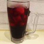 woman's red highball