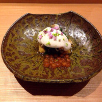 日本料理 晴山 - 青菜の白和え いくら添え