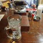 ホルモンまさる  - 巨大ジョッキで水が登場