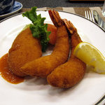 洋食の店　みしな - カニクリームコロッケとエビフライの盛り合せ　お茶漬付　2600円