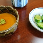 傍家 - 寄せ豆腐、お新香。あっぷ。