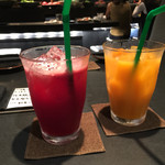 焼野菜 五十家 - まずはベジフル レッドとオレンジで乾杯からアルコールへ