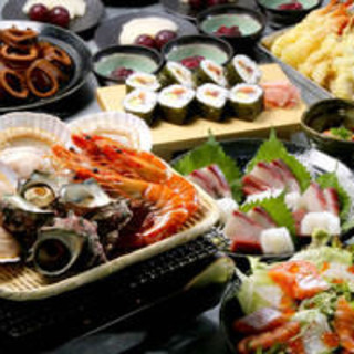 2-hour all-you-can-drink course with fresh fish and shellfish delivered directly from the source from 3,500 yen (tax included)