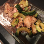 焼野菜 五十家 - ゴーヤとホソの炒めたの。お肉はこの一品だけオーダーしたけどなくてもいいくらいお野菜で満足