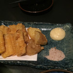 焼野菜 五十家 - 前回のとうもろこしの天ぷらは新ジャガ添え