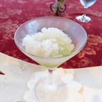 日和庵 - 青りんごのジュレと白ワインのシャーベット