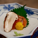 柳家 - 五月鱒お造り信州松茸炙り安曇野本山葵で