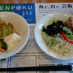 茨城マルシェ - サラダブッフェ、ローズポークの回鍋肉