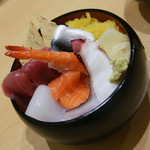 Edokin Kintarou Zushi - ランチのちらし丼（８５０円）２０１６年１０月