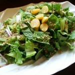 こいで - 有機野菜のサラダ　野菜の味が濃いなあ