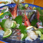くつろぎ亭ひこべえ  - 2016年9月　刺身盛り合わせ