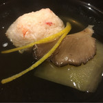 銀座 しのはら - 毛ガニのしんじょうは味が薄まる繋ぎは使わない