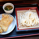 手打ちうどん 清水屋 - ざると、とり天大