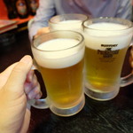 Chuugoku Kajou Sai Rin Ramma Ra Hinabe Kan - 飲み放題（２時間半、１５００円）の生ビールで乾杯