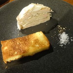 レストランユニック - フォアグラコンフィとホワイトマッシュルーム1890円シェア後