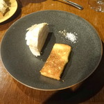 レストランユニック - フォアグラコンフィとホワイトマッシュルーム1890円シェア後