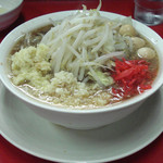 豚男 -BUTAMEN- - 豚男 小 730円（麺：200ｇ）+（無料：にんにく、紅生姜）+（生姜 50円、うずら5個 100円）