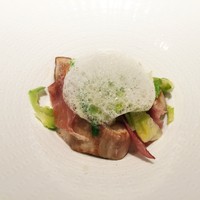 キメラ - 生ハム、芽キャベツ、ポルチーニ、茸の泡