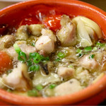 波へい - 名古屋コーチンとマッシュルームのアヒージョ