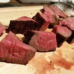 格之進Rt - 塊肉(ウチモモ)をカットしたところ