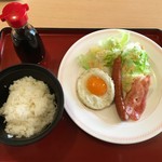 ジョイフル - モーニングエッグプレート422円（税込）ご飯で