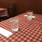 京町洋風食堂 テロン - 赤のチェックのテーブルクロス