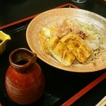 蕎麦 やすたけ - 「あげ焼きおろし（細打ち）」h28.10.09撮影