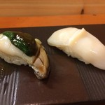 ふく鮨 - 黒鮑　肝付