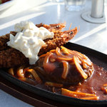 レストラン ケベック - 煮込みハンバーグとエビフライ　1280円