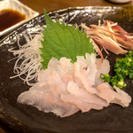 Sumibi Yakitori Mokkei - 「アカラブ刺身」、唐揚げも美味いけど刺身も超～ウマイ。