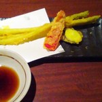 Kaisen Sushi Izakaya Sudachiya - アスパラの３本揚げ（＾＾）