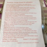 Trattoria Sergio Gozzi - メニューが赤字で読みにくい！笑