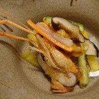 喜想菴 - 柿となます 雲丹、海老、鯖