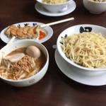 麺匠 大黒 - 味噌つけ麺 大盛りと中盛り＋餃子 クーポンで100円^_^