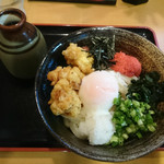 鶏天めんたいぶっかけうどん ワンコインランチ価格：税込500円