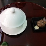 あま屋 - 南瓜すり流し　帆立バター焼き。