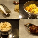 鮨知春 - こはだ、雲丹（北海道、長崎、山口）、鮟肝、うなぎ